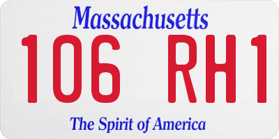 MA license plate 106RH1