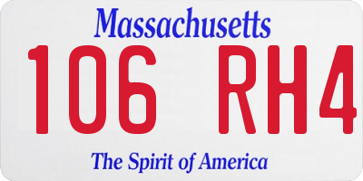MA license plate 106RH4