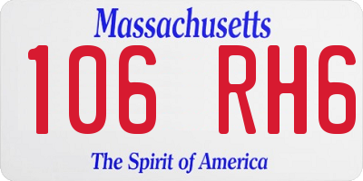 MA license plate 106RH6