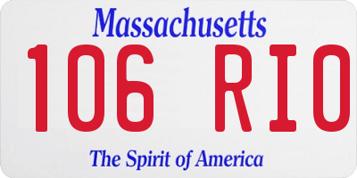 MA license plate 106RI0