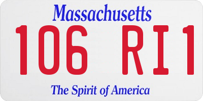 MA license plate 106RI1