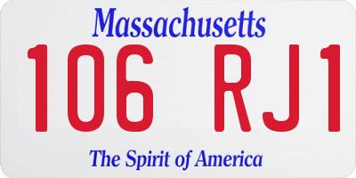 MA license plate 106RJ1
