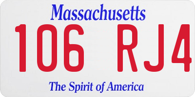 MA license plate 106RJ4