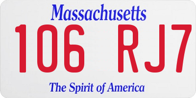 MA license plate 106RJ7