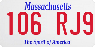 MA license plate 106RJ9