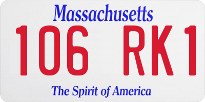 MA license plate 106RK1