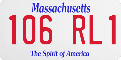 MA license plate 106RL1