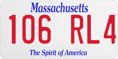 MA license plate 106RL4