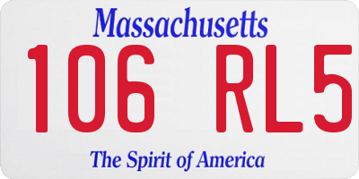 MA license plate 106RL5