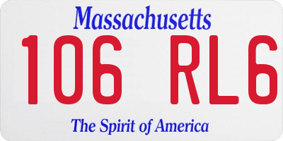 MA license plate 106RL6