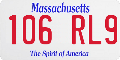 MA license plate 106RL9