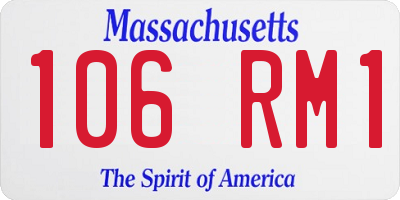 MA license plate 106RM1