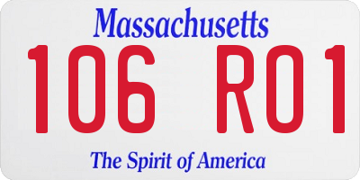 MA license plate 106RO1