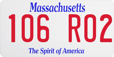 MA license plate 106RO2