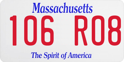 MA license plate 106RO8