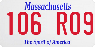 MA license plate 106RO9