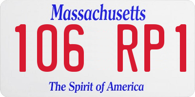 MA license plate 106RP1