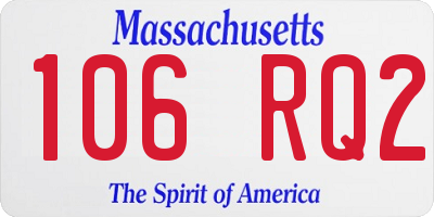 MA license plate 106RQ2