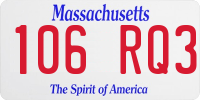 MA license plate 106RQ3