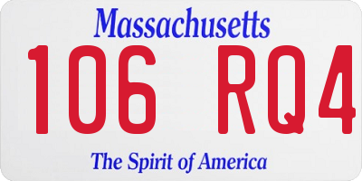 MA license plate 106RQ4