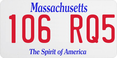 MA license plate 106RQ5