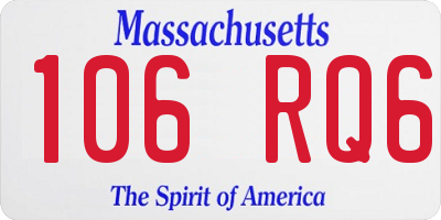 MA license plate 106RQ6