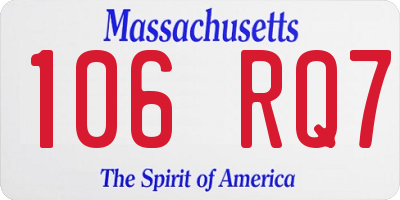 MA license plate 106RQ7