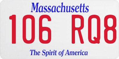 MA license plate 106RQ8