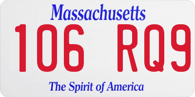 MA license plate 106RQ9