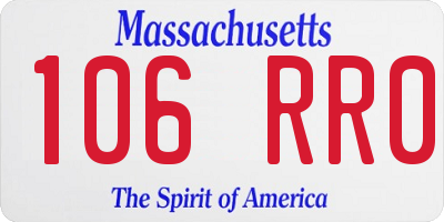 MA license plate 106RR0
