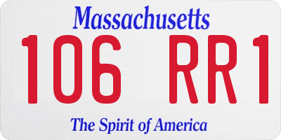 MA license plate 106RR1