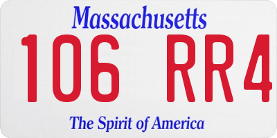 MA license plate 106RR4
