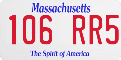 MA license plate 106RR5