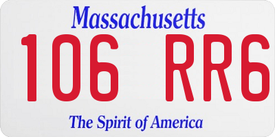 MA license plate 106RR6