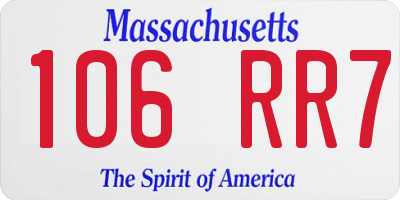 MA license plate 106RR7