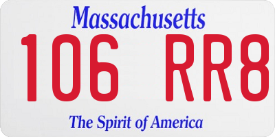 MA license plate 106RR8