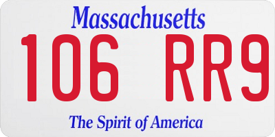 MA license plate 106RR9