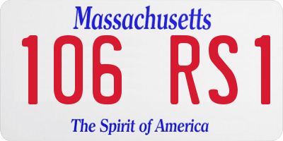 MA license plate 106RS1