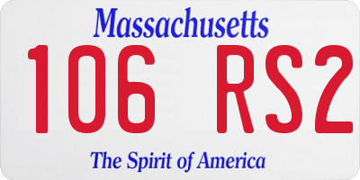 MA license plate 106RS2