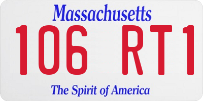 MA license plate 106RT1