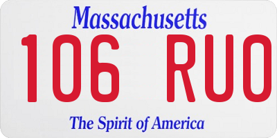 MA license plate 106RU0