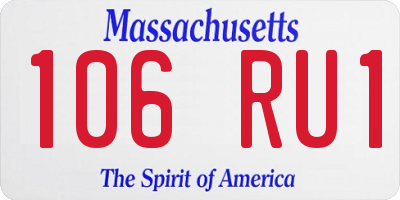MA license plate 106RU1