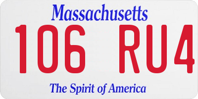 MA license plate 106RU4