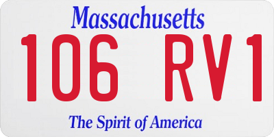 MA license plate 106RV1