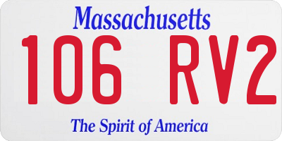 MA license plate 106RV2