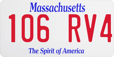 MA license plate 106RV4