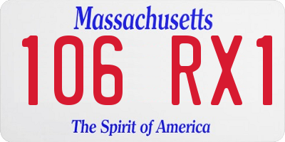 MA license plate 106RX1