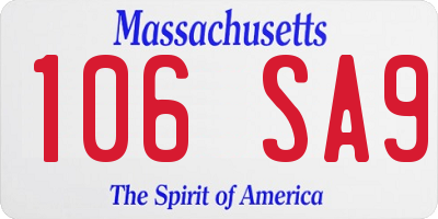 MA license plate 106SA9