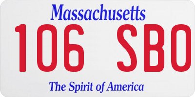 MA license plate 106SB0