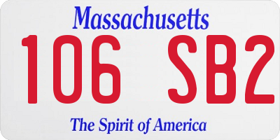 MA license plate 106SB2